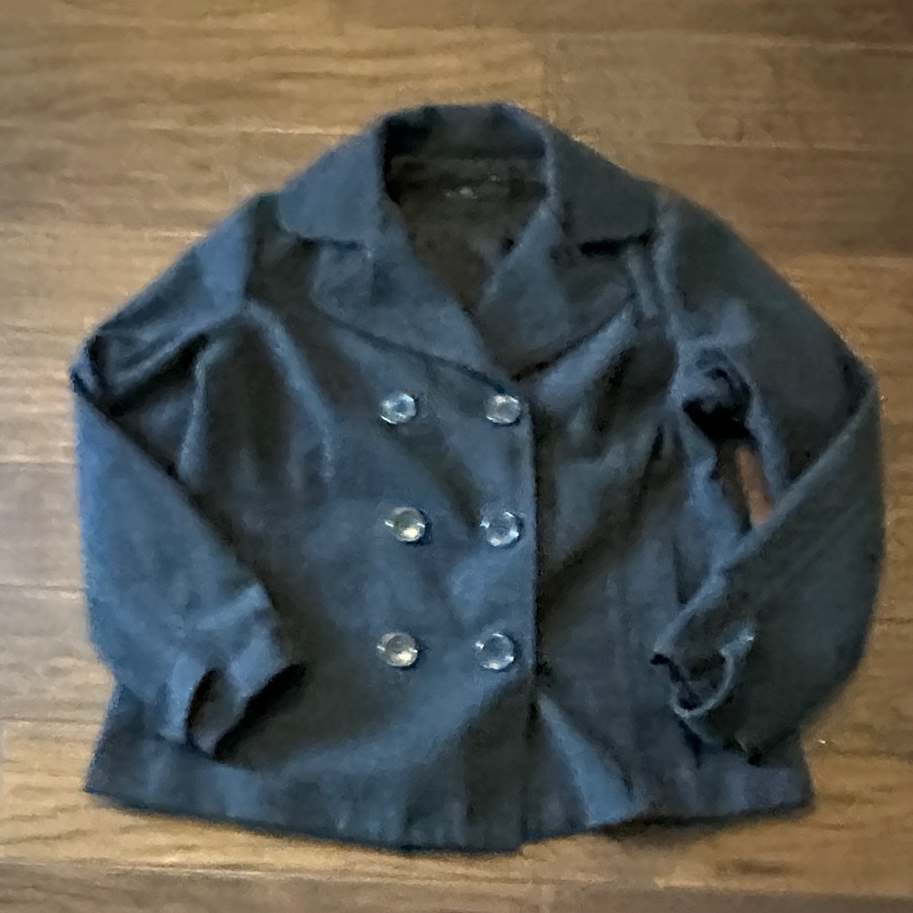 Iris Charcoal‎ Double-Breasted Pea Coat
